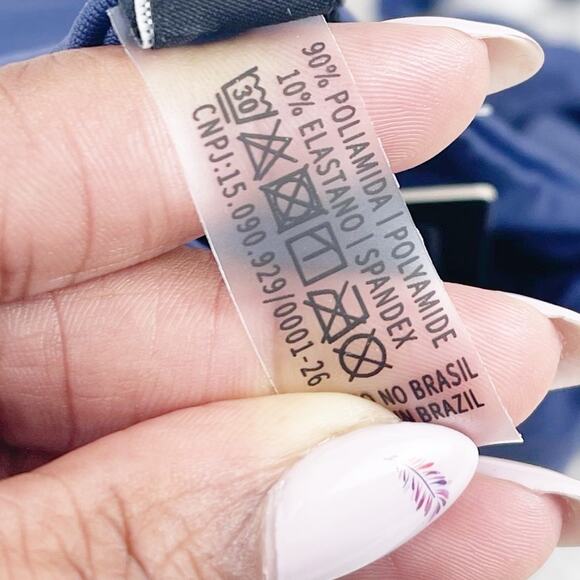 So De Mel SWIM Carlotta Deep V Neck Maillot One Piece Swimsuit Blue‎ Size Large - Picture 4 of 4